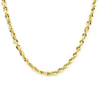 Collana donna girocollo in oro giallo tit 750 (18 kt) catena a corda diamantata molto luminosa, elegante, classica e raffinata