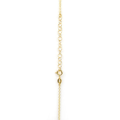 Collana lunga pietre colorate donna in oro giallo tit 750 (18 kt), con radice di smeraldo, radice di rubino e perle di 3 mm pendenti