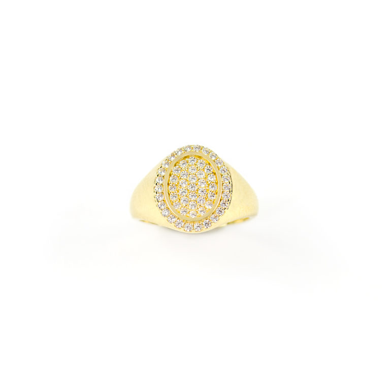 Anello Chevalier Ovale In Argento 925 Corsano - Per Mignolo, Dimensione 17x14 Mm, Peso 7g, Finitura Old