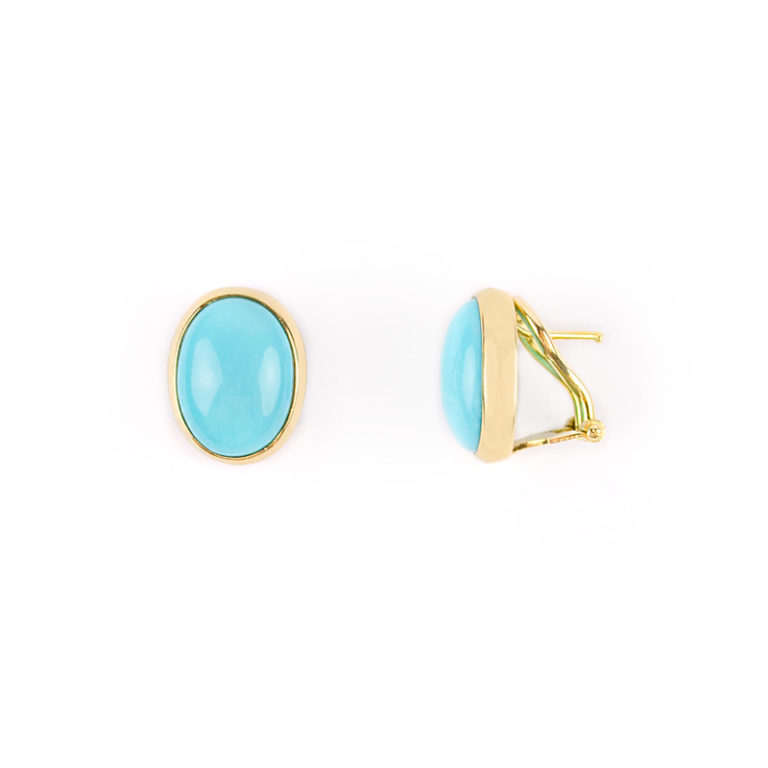Orecchini perno per cabochon da 15 mm - retro aperto - dorato con oro fino x2 - Perles & Co Orecchini perno per cabochon da 15 mm - retro aperto - dorato con oro fino x2 - Perles & Co