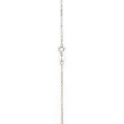 Collana stelle oro bianco, girocollo in oro bianco tit 750 (18 kt) con tre stelle piatte, lisce e lucide di dimensione 1 cm
