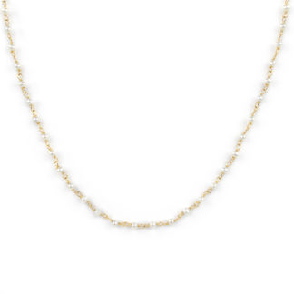 Girocollo oro giallo perle, collana girocollo donna in oro giallo tit 750 (18 kt), con perle coltivate acqua dolce di 2,5-3 mm