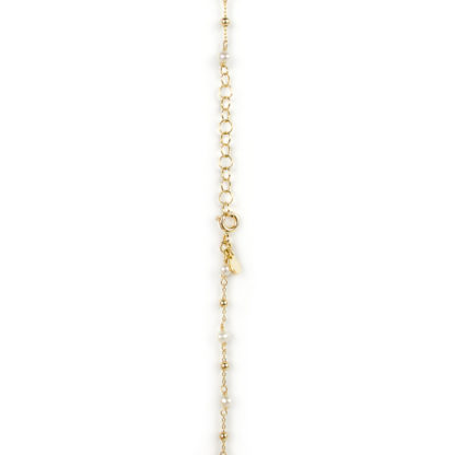 Collana perle oro giallo, girocollo donna in oro giallo tit 750 (18 kt), con perle coltivate acqua dolce alternate a palline in oro giallo lucido