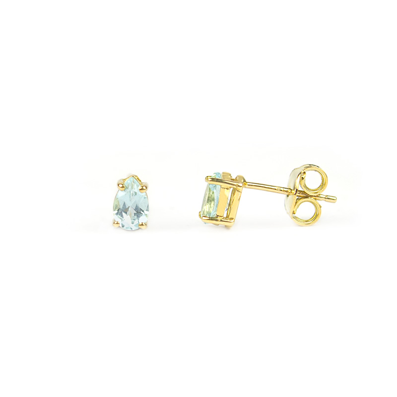 Orecchini in oro con topazio blu di Londra, Brasile 3,14 carati Orecchini in oro con topazio blu di Londra, Brasile 3,14 carati