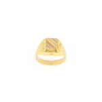 Anello Mignolo Uomo NSG – Zirconi Gialli, Argento 925 Placcato Oro Bianco – Taglia 10