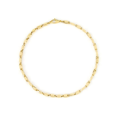 Bracciale uomo oro giallo, bracciale uomo ragazzo in oro giallo 750, lineare, catena a canna vuota, liscia e lucida, di larghezza 2,70 mm