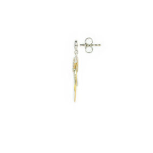 Orecchini A Perno 14kt Oro Giallo Con Zirconi .25 Ct – Rotondi, Punta A Farfalla, Fine Studs