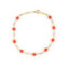 Bracciale Damiano Argenti In Argento 925 Placcato Oro Con Palline Di Corallo Rosso Naturale 23cm